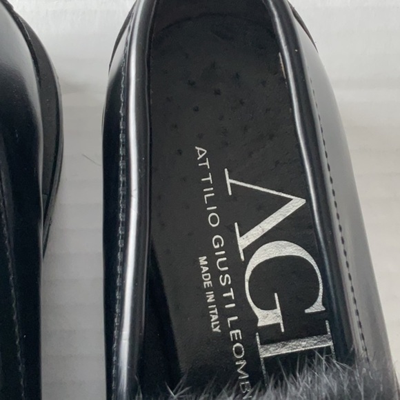 AGL Black Platform loafers w/fur size 6 (36) - Picture 4 of 10